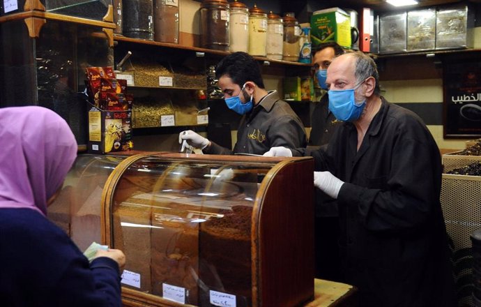 Medidas de precaución contra el coronavirus en Damasco