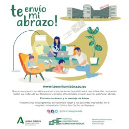 Cartel de la campaña 'te envío mi abrazo' del Hospital San Cecilio