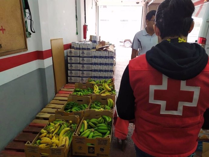 Cruz Roja recibe un cargamento de Plátano de Canarias