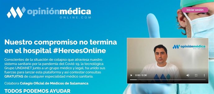 Nueva plataforma creada por médicos salmantinos para atender consultas sobre el COVID-19.