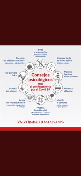 Decálogo de consejos difundido por la USAL en redes sociales.