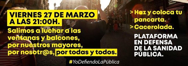 Convocatoria de cacerolada para este viernes en defensa de los mayores.