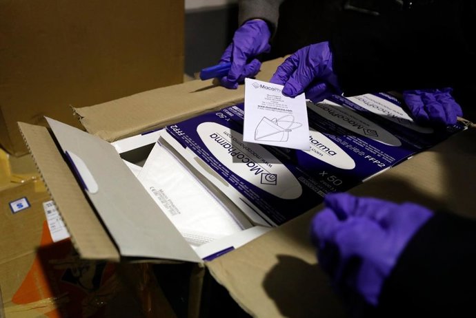 Mascarillas del primer cargamento llegado a la Comunitat
