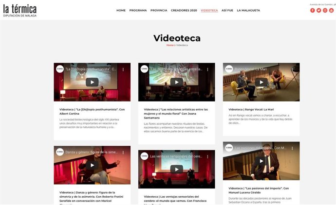 Videoteca a disposición de la ciudadanía en la página web de La Térmica