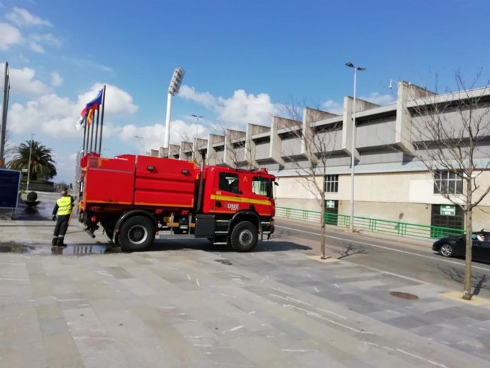 La UME desinfecta el Palacio de Exposiciones de Santander