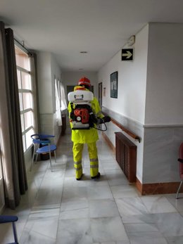 Labores de desinfección de la Diputación de Sevilla