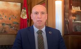 Captura de vídeo del alcalde de León, José Antonio Diez, en el que ha hablado sobre la suspensión del pleno de este viernes.