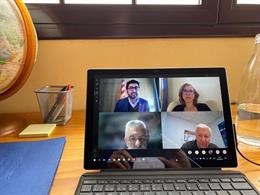 El conseller de Políticas Digitales y Administración Pública de la Generalitat, Jordi Puigneró, se reúne telemáticamente con representantes de Foment del Treball, Pimec, Femcat, Cecot, Fepime, el Círculo de Economía y el Consell de Cambres.