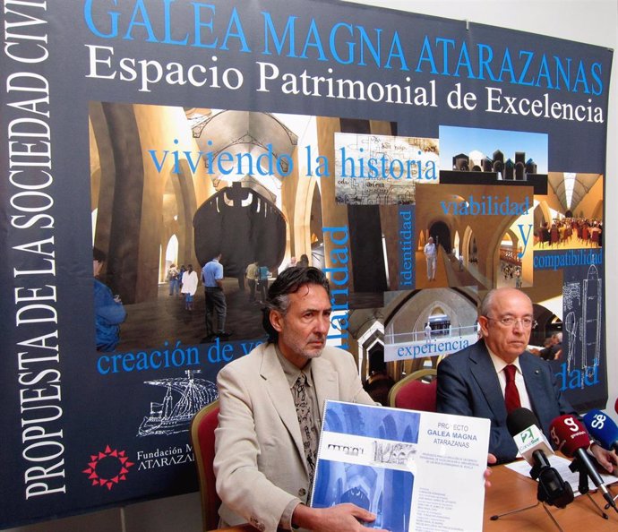 Manuel del Valle (derecha), en su etapa como presidente de la Fundación Atarazanas de Sevilla