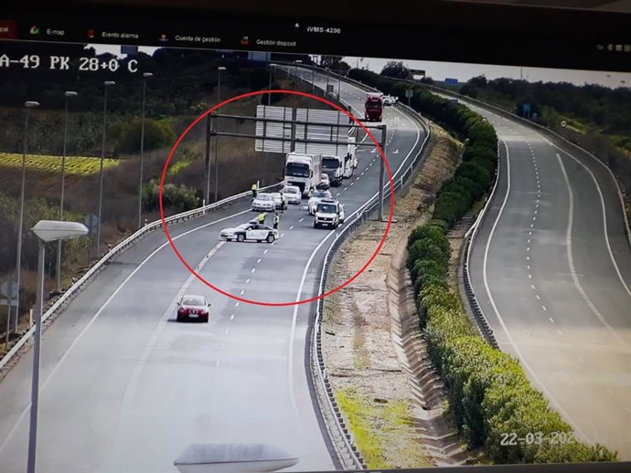 IMágenes de la DGT de los accesos a Sevilla