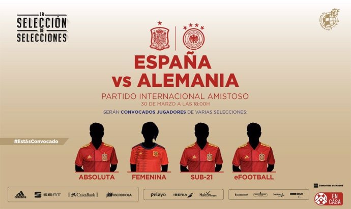Fútbol.- España y Alemania disputarán un amistoso 'online' con jugadores de dist