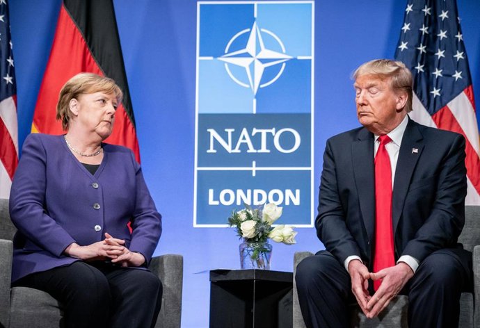 Merkel y Trump durante una cumbre de la OTAN. 