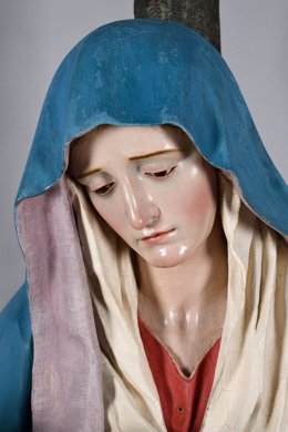 Detalle del rostro de la Virgen de las Angustias de Béjar (Salamanca)