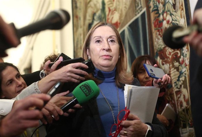 La vicepresidenta segunda de la Mesa del Congreso, Ana Pastor, su llegada a la reunión de la Mesa del Congreso de los Diputados, en Madrid (España), a 15 de enero de 2020.