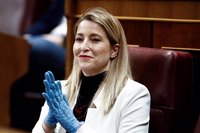 La diputada de Ciudadanos, María Muñoz Vidal, durante el pleno celebrado este miércoles en el Congreso de los Diputados en Madrid. Además de la convalidación de los decretos económicos para paliar las consecuencias sociales de la pandemia del coronaviru