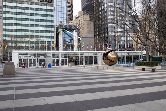 Sede de la ONU en Nueva York sin apenas gente por el coronavirus