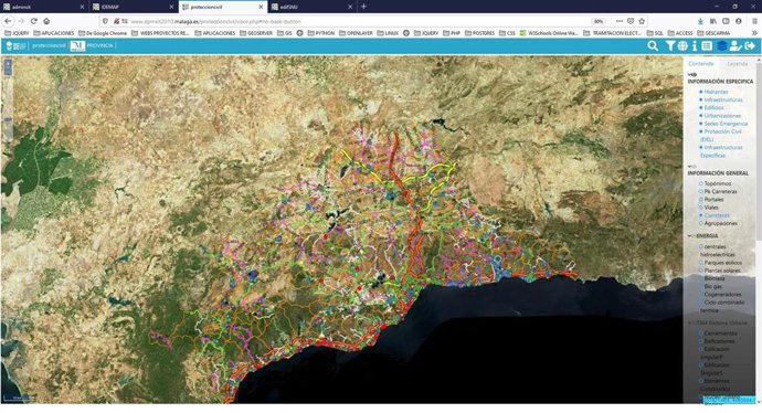La Diputación de Málaga recopila en una aplicación los recursos e infraestructuras de la provincia para ponerlos a disposición de las autoridades sanitarias