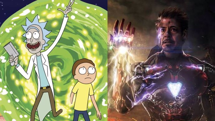 Rick y Morty junto a Iron Man en Vengadores: Endgame