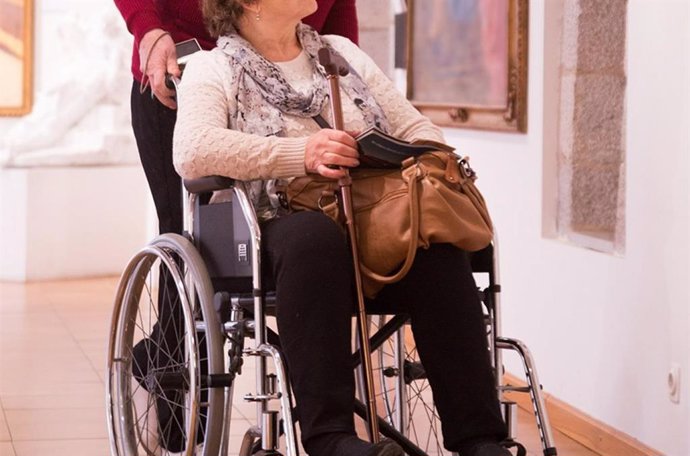 Discapacitado en museo