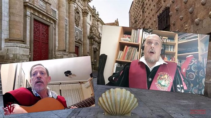 Fragmento de la Tuna Universitaria de Salamanca en el vídeo publicado en redes sociales.