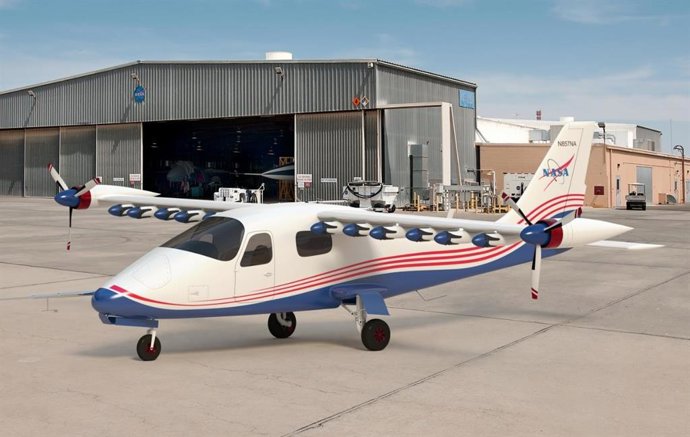 Imagen de concpeto artístico del avión experimental X-57