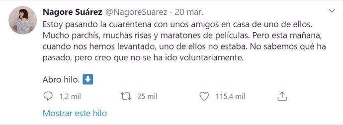 El hilo misterioso de la escritora Nagore Suárez