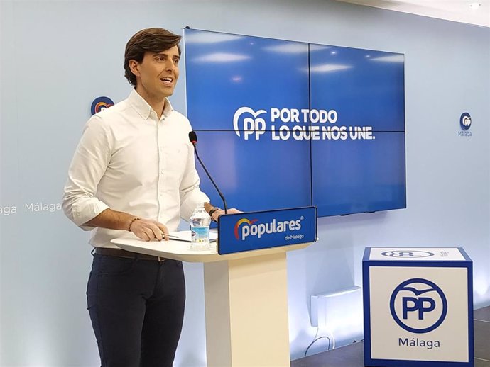 El vicesecretario de Comunicación del PP, Pablo Montesinos, en rueda de prensa en Málaga