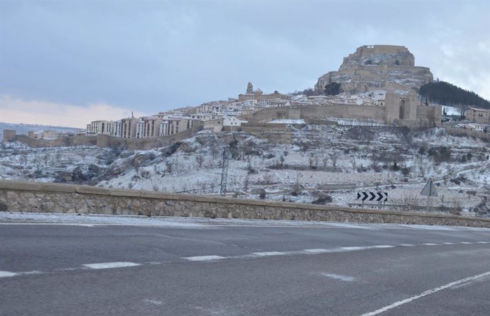 Neu a Morella en una imatge d'arxiu de 2013