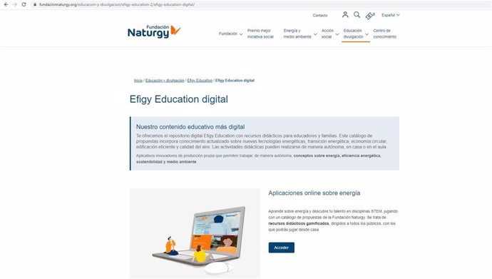 Fundación Naturgy ofrece online un plan educativo familiar y lúdico sobre energía durante el confinamiento por el coronavirus: Efigy Education