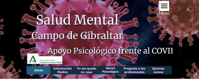 Imagen de la web elaborada por los profesionales de Salud Mental de Área de Gestión Sanitaria del Campo de Gibraltar