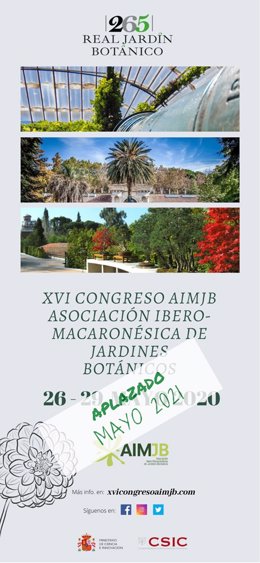 Aplazado el XVI Congreso de la Asociación Ibero Macaronésica de Jardines Botánicos a 2021