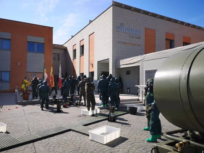 Tareas de desinfección por parte del Ejército en la comunidad de Extremadura