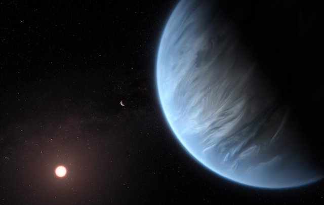 Vapor de agua en la atmósfera de un exoplaneta