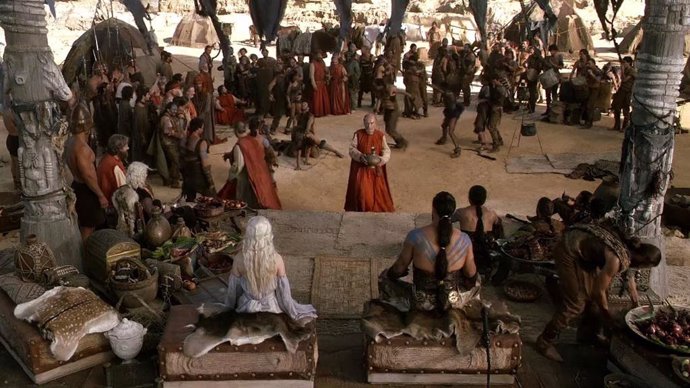 Imagen de la boda de Daenerys y Khal Drogo en Juego de tronos