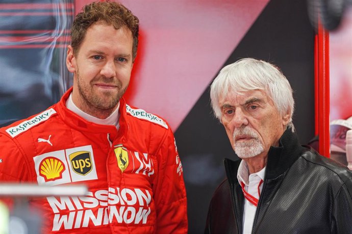 Sebastian Vettel y Bernie Ecclestone
