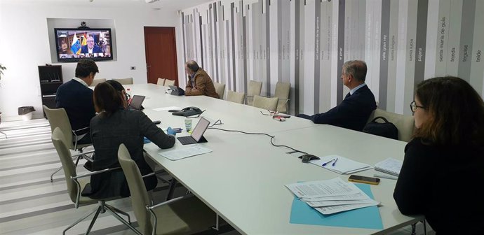 Comité ejecutivo de la Fecam en su reunión con el presidente de Canarias, Ángel Víctor Torres
