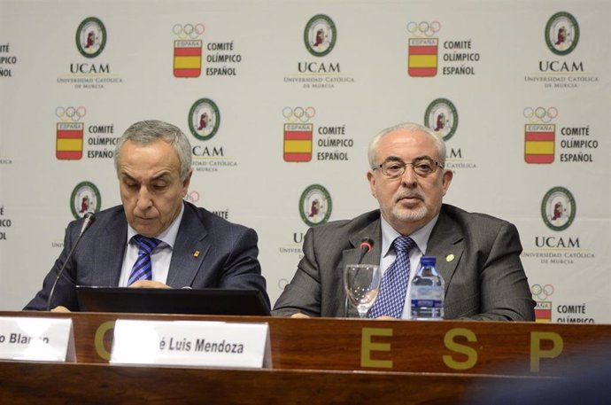 Alejandro Blanco, presidente del COE, y José Luis Mendoza, presidente de la UCAM