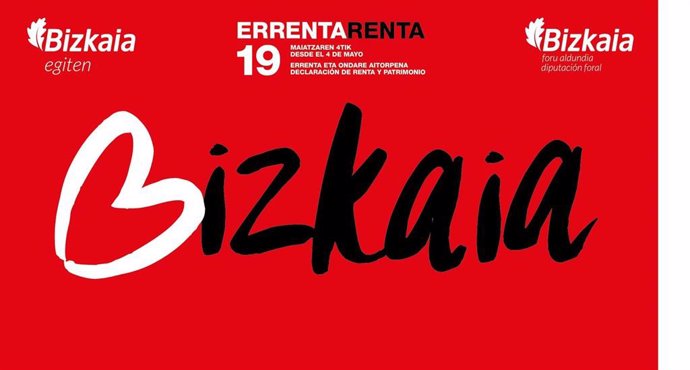 Cartel de la declaración de la Renta 2019 de la Diputación Foral de Bizkaia