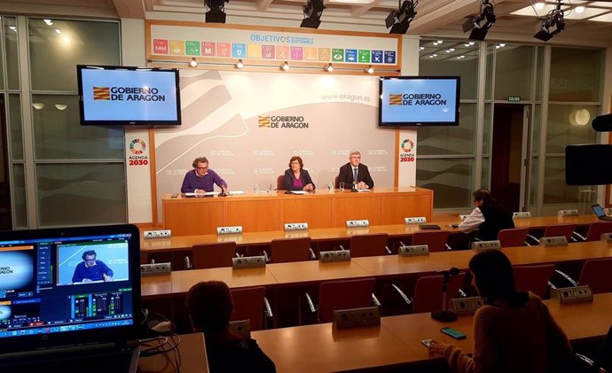 Rueda de prensa del Gobierno de Aragón para informar sobre la situación del COVI-19 en la Comunidad autónoma.