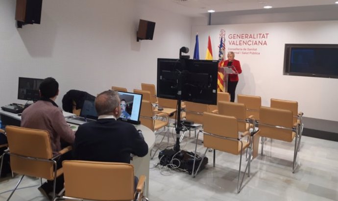 Ana Barceló en la roda de premsa d'evolució del coronavirus