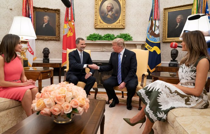 President Trump Hosts Spain's King Felipe And Queen Letizia At The White House