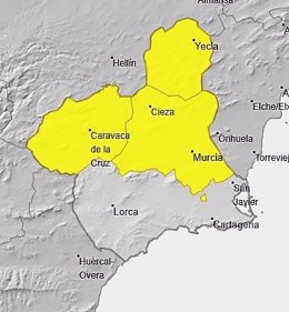 La Aemet activa el nivel amarillo en el Altiplano, el Noroeste y la Vega del Segura