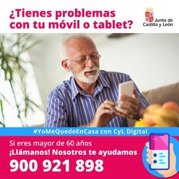 Servicio de asistencia a mayores para solucionar problemas con sus móviles durante la criris del coronavirus.