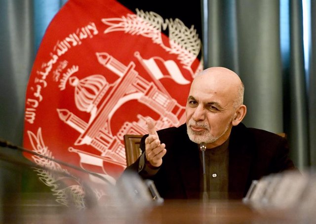 Ashraf Ghani en el palacio presidencial en Kabul