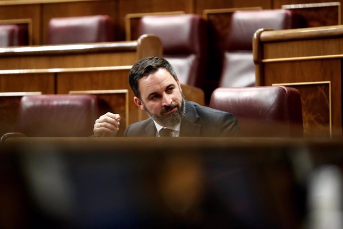 El líder de Vox, Santiago Abascal, en el Pleno del Congreso