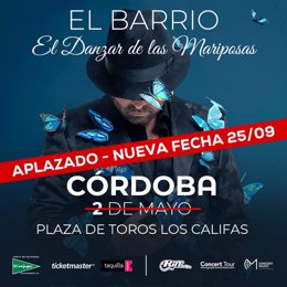 Cartel del concierto de El Barrio en Córdoba en septiembre