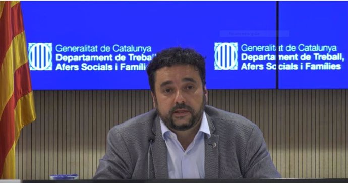 Captura de pantalla de la compareixena del secretari de la Conselleria d'Assumptes Socials i Famílias, Francesc Iglesias, l'1 d'abril del 2020