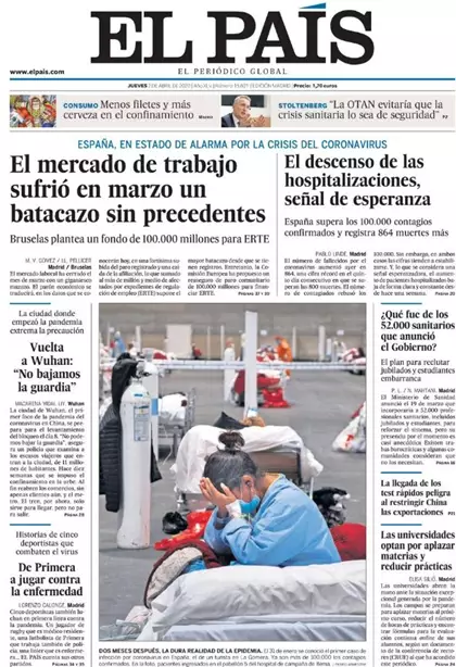 Las Portadas De Los Periodicos Del Jueves 2 De Abril De 2020