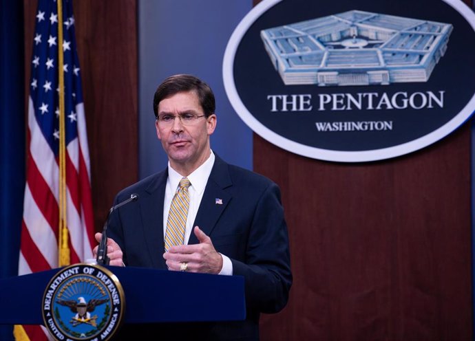 El secretario de Defensa estadounidense, Mark Esper, en el Pentágono. 