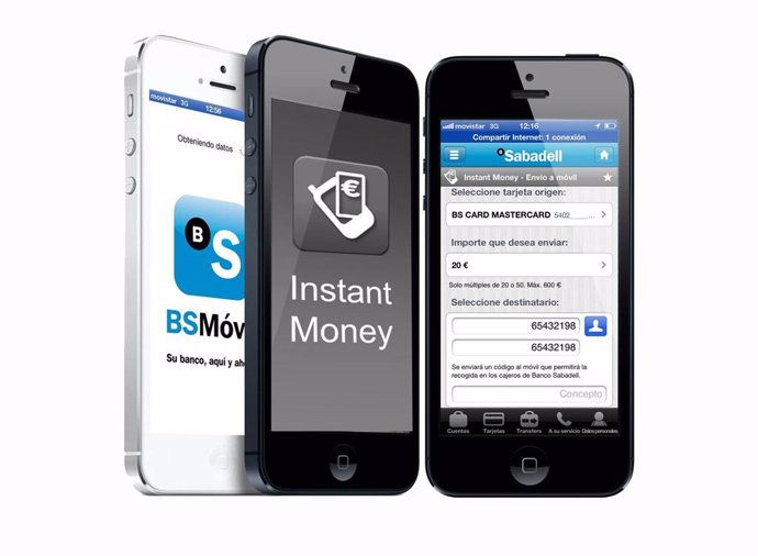 Servicio 'Instant Money' de Banco Sabadel para retirar dinero de cualquier cajero de la entidad usando el móvil